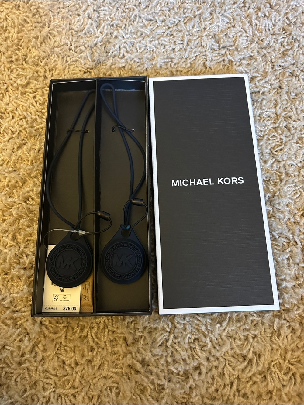 Michael Kors Black MK Logo Luggage tags